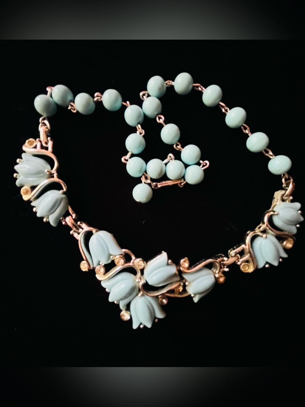 Kramer Vintage 50's Thermaset Tulip Necklace - Picture 4 of 9